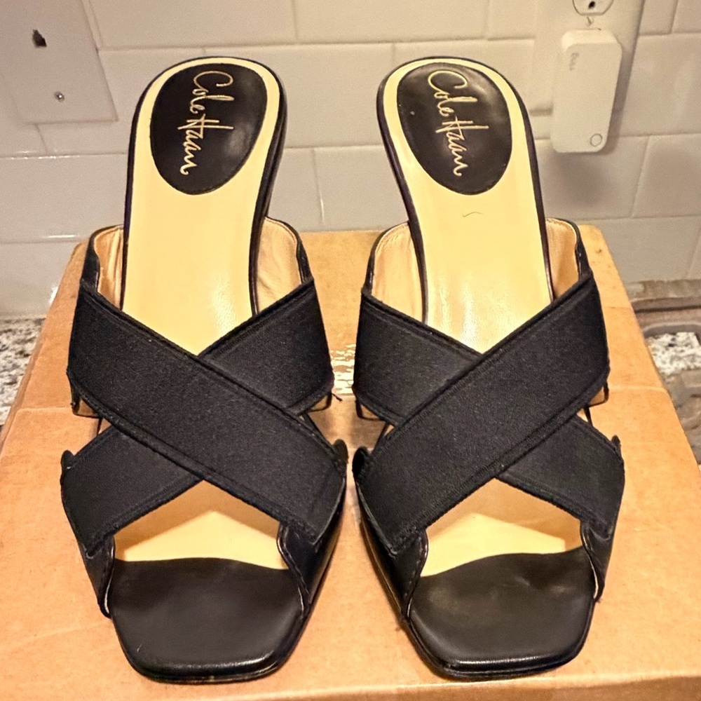 Cole Haan Black Crisscross Heels